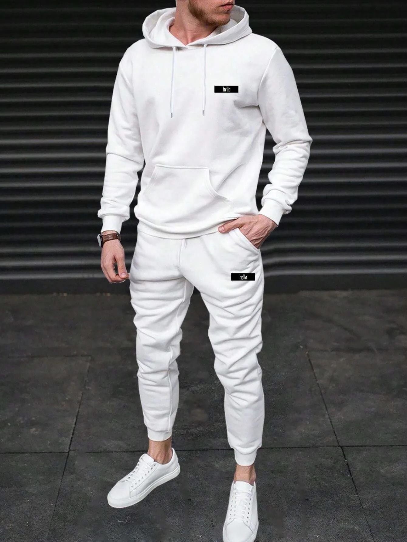 Tracksuit Sets Mens Casual Fleece Warm Hoodies Pants 2PCS Mens Long Sleeve Sport Suit Male Pullover Hoodies Sports Clothing 250321
