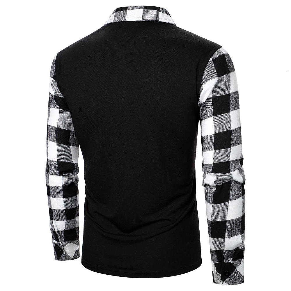 Mens polo shirt mens long sleeved flat shoes business clothing casual and fashionable top 250320
