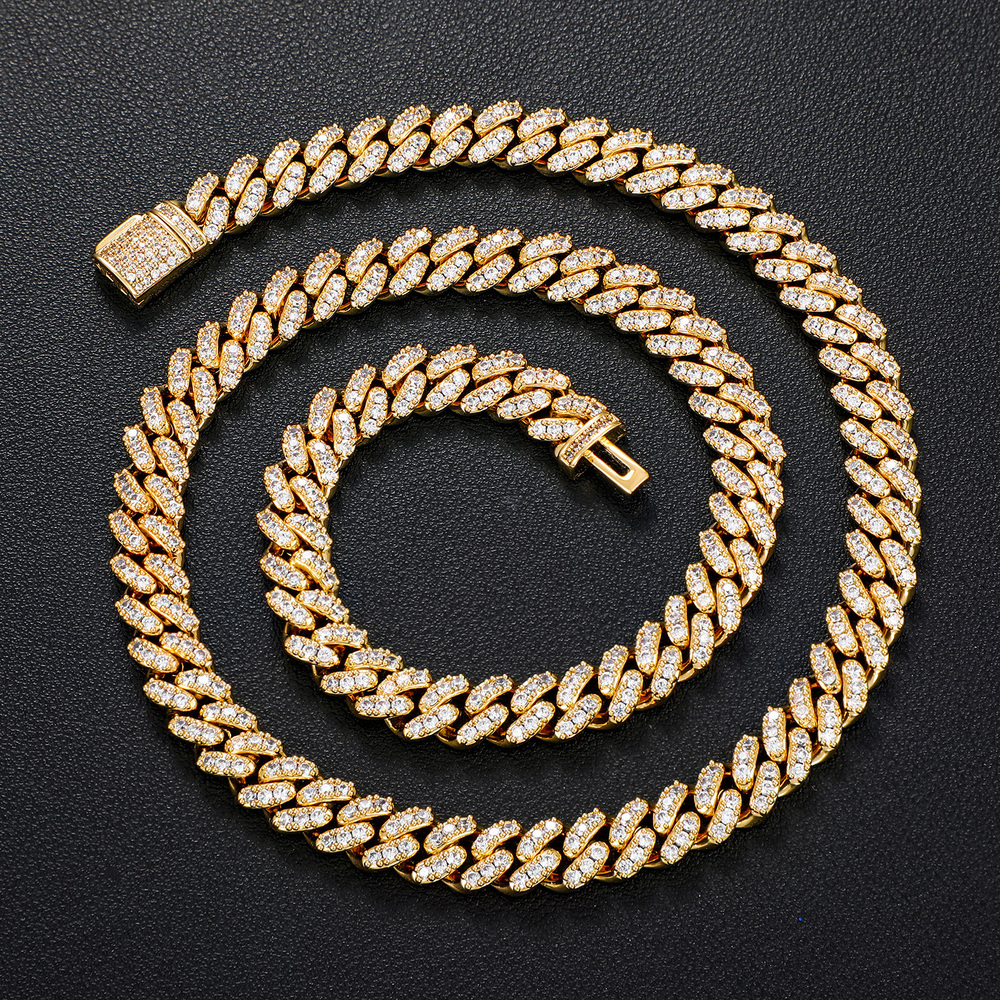 6mm 8mm Width Fashion Miami Cuban Chain Necklace For Women Mens Hip Hop Jewelry Copper Cubic Zirconia Bling Charm Chains