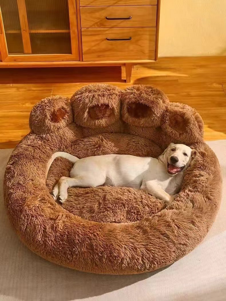 Comfortable Wool Fiber Round Cat and Dog Bedding - Indoor Pet Sleeping Nests