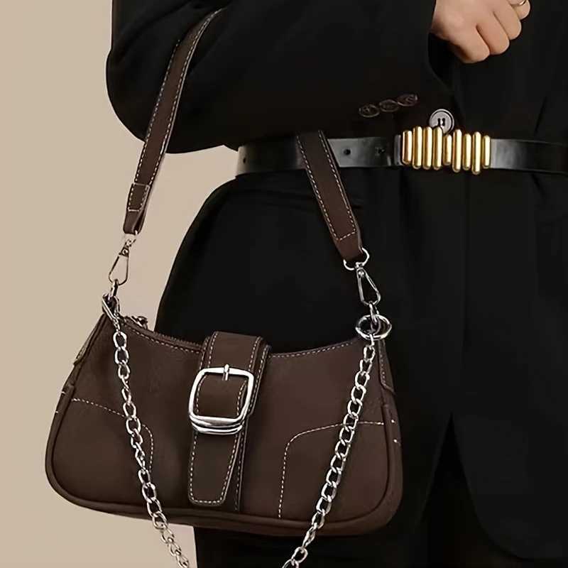 Vintage frozen bottom bag new womens smallest French bread bag fashionable and versatile single shoulder ten letter small bag Y250320