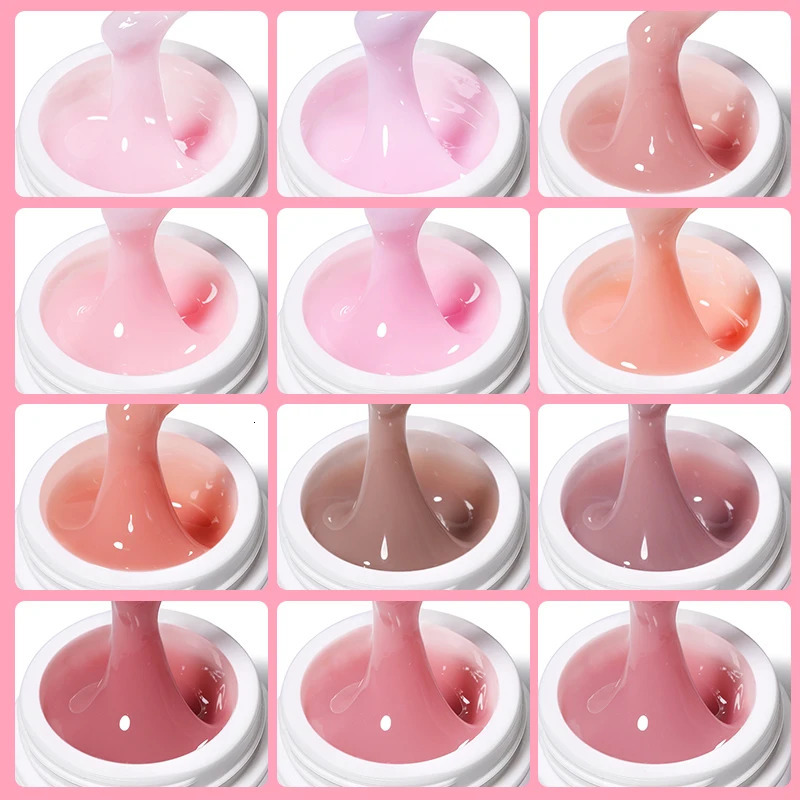 UR SUGAR 15ml Box Extension Nail Gel Jelly Pink White Clear UV Gel Hard Gel Extension Gel Nails Finger French Nail Art Manicure 250319
