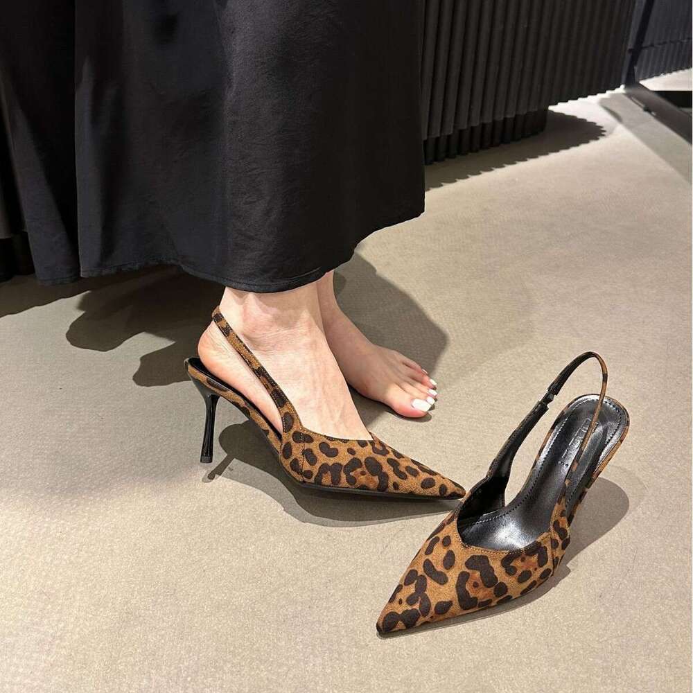 High Heel Suede Sexy Pointed High Heeled Shoes For Women In The Spring Of Paired Skirts And Slim Heels With A Stylish Toe Cap Sandals