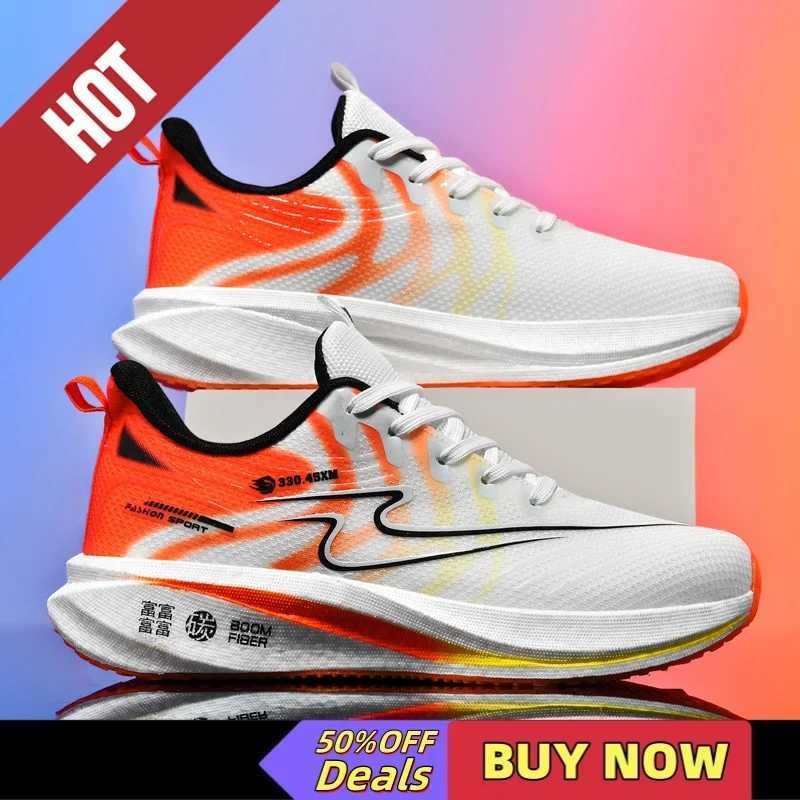 Sports running shoes mens BigSize 48 breathable lightweight sports shoes mens sports shoes marathon outdoor shoes carbon board Y250320