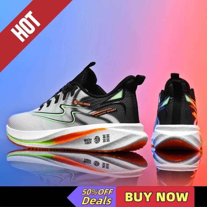 Sports running shoes mens BigSize 48 breathable lightweight sports shoes mens sports shoes marathon outdoor shoes carbon board Y250320