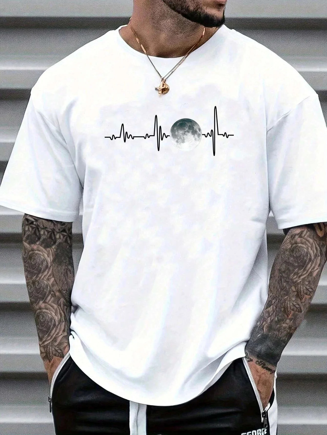Moon Men Cotton Tshirt fashion plus size top casual short sleeved street clothing classic print arrival S4XL 250312