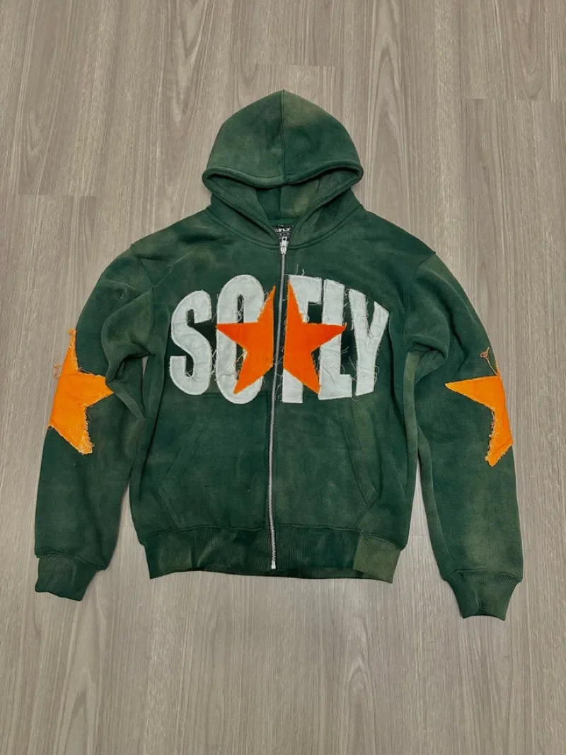 American Retro Harajuku A Star Zip Up Hoodies Men ed Letter Oversized Hoodie Women Gothic Y2K Hip Hop Trend Sport Tops 250317
