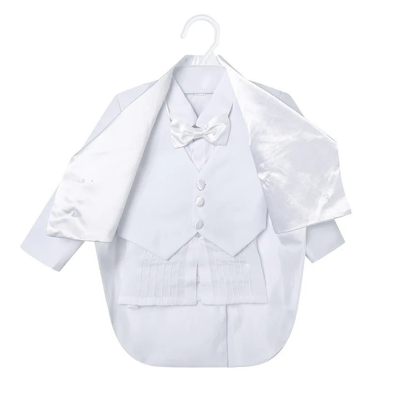 Ring Bearer White Baby Boy Christening Suit Set Cute Baptism Boys Outfits Blessing Outfit Suit Infant Clothes 3 6 9 12 Months 250320