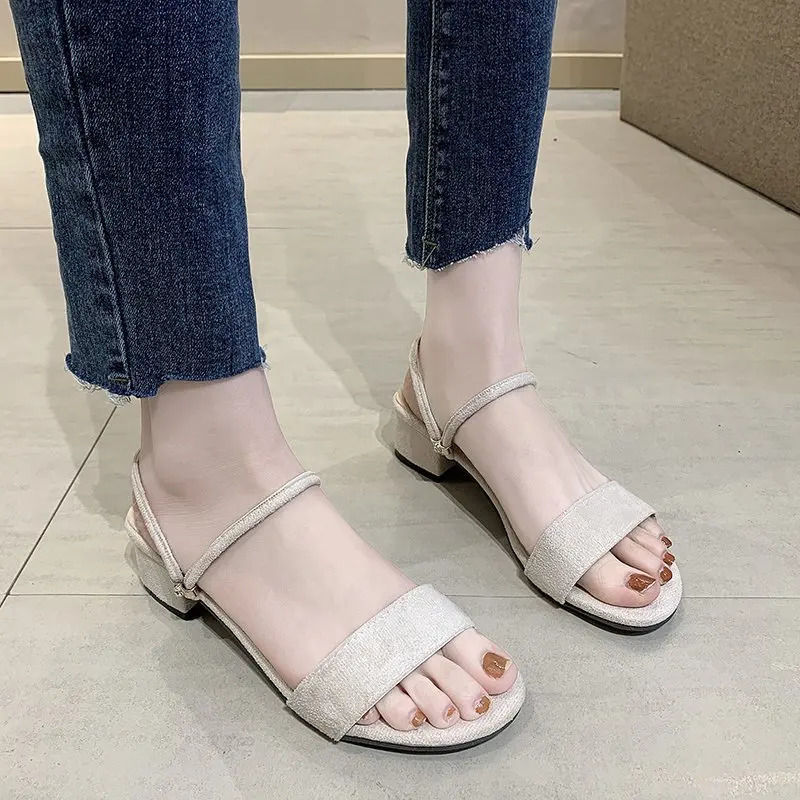 Womens Sandals Thick High Heels Sliding Summer Elegant Slippers Large Size 3442 Fashion Women 250321BJ - view 4