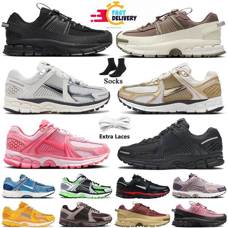 Top aaa Vomero 5 Roam Gold Running Shoes Pink Photon Dust Metallic Silver Pink Foam Women Men Trainers Dark Grey Black White Runner Fashion Platform Sneakers
