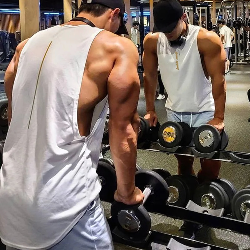 Summer Y2K Sleeveless Top Men Muscle Tshirt Sporting Gym Clothing Mens Fitness Tank Tops Man Camiseta Gym Hombre 250320
