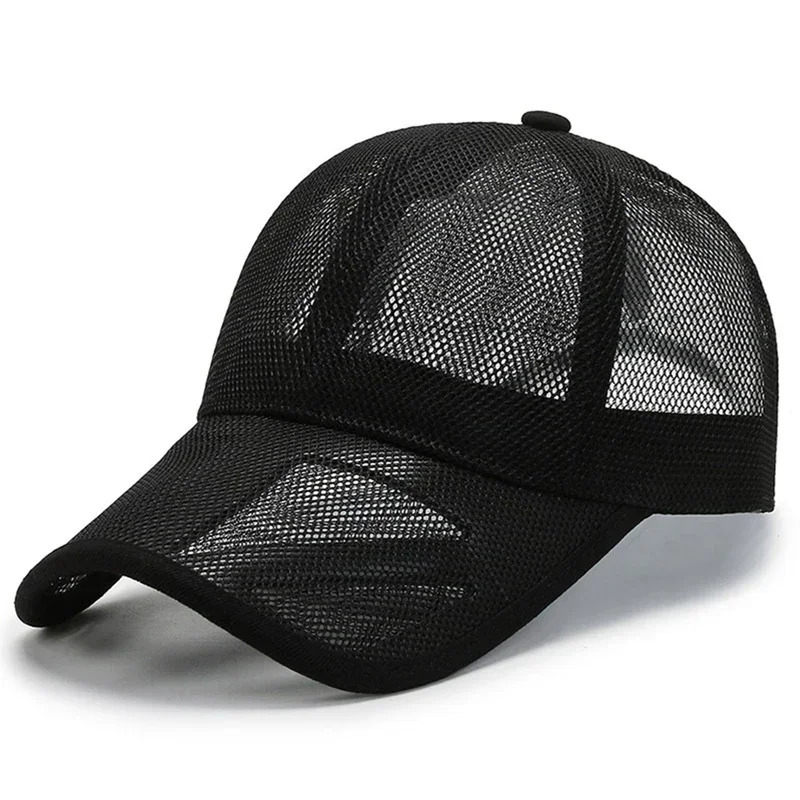Summer Full Mesh Baseball Cap Quick Dry Cooling Sun Protection Hiking Golf Running Adjustable Hat gorras 250320