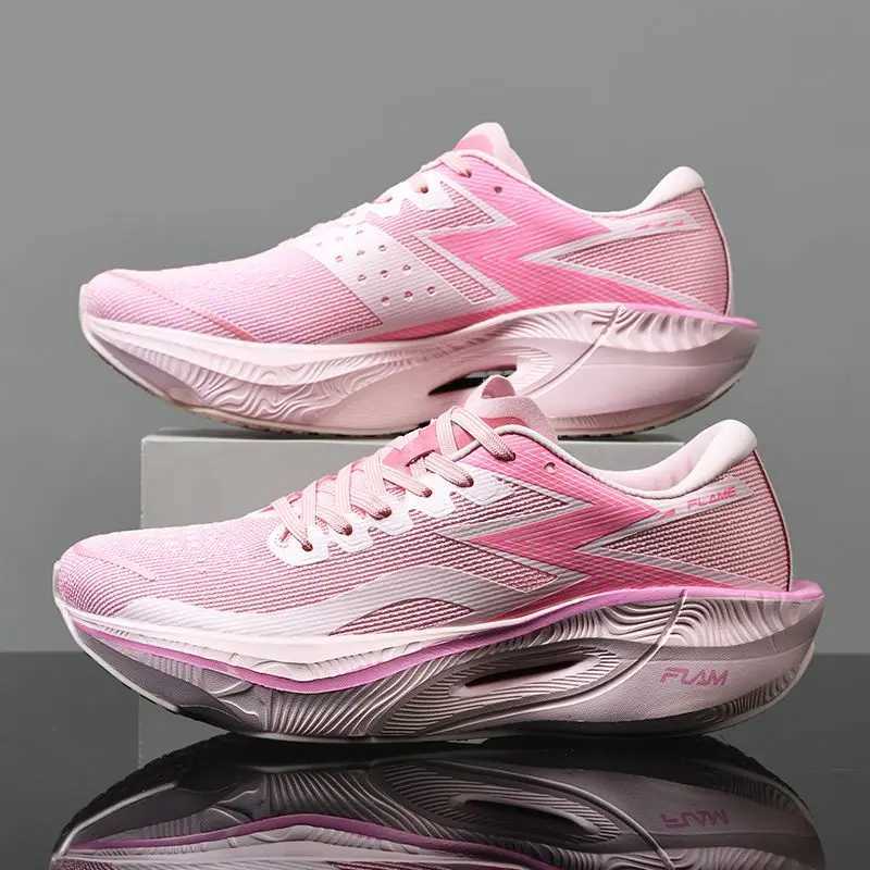Fl Palm Carbon Board Running Shoes Marathon Running Shoes Professional PB Breathable Running Shoes Shock Absorbent Sports Shoes Y250320