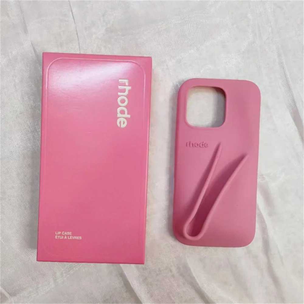 Rhode Phone Case for 16 Pro Max Plus 11 12 13 14 15 Lipstick Soft Silicone Bumper Lip Gloss Holder Makeup CoverXJ250321
