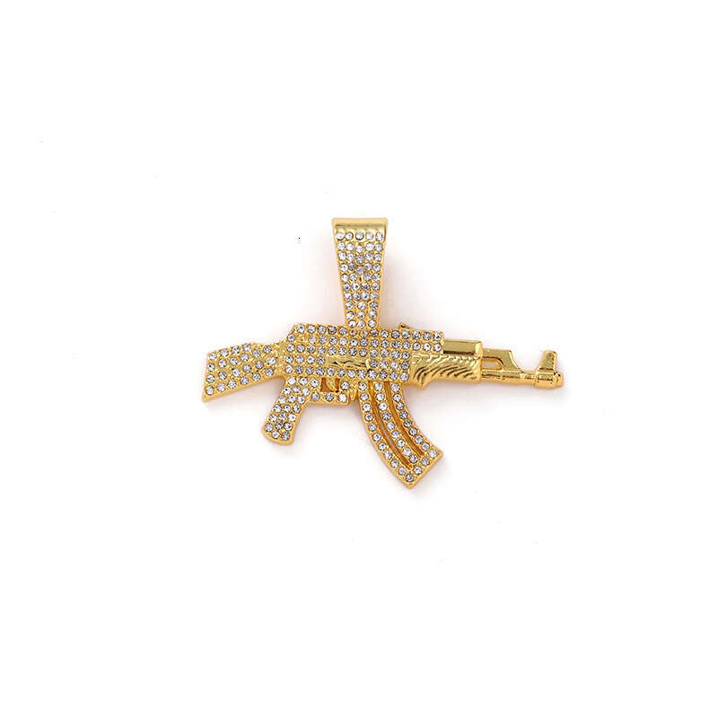 Alloy game peripherals AK subhine gun Cuban firearms necklace men's hip-hop style sweater chain