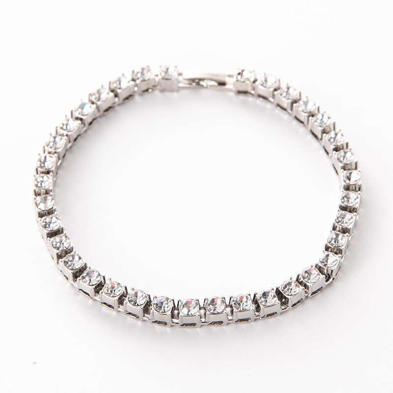 5mm round tennis necklace, high-end niche accessories, men's and women's alloy hip-hop style jewelry necklace