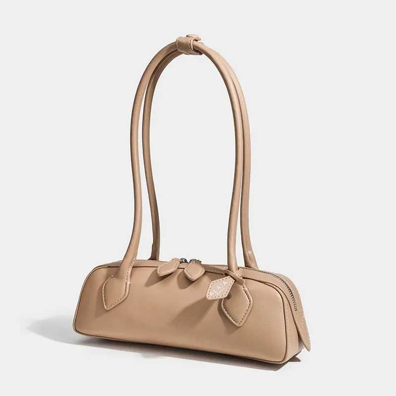 French niche sausage bag retro lingerie bag genuine leather handbag casual Cmuting Versatile single shoeT250321