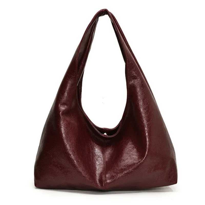 Large Capacity PU Leather Hobo Underarm Bags Autumn Winter Shoulder Bag for Women 2025 New Trend Y2K Handbags and Purses Tote Y250320
