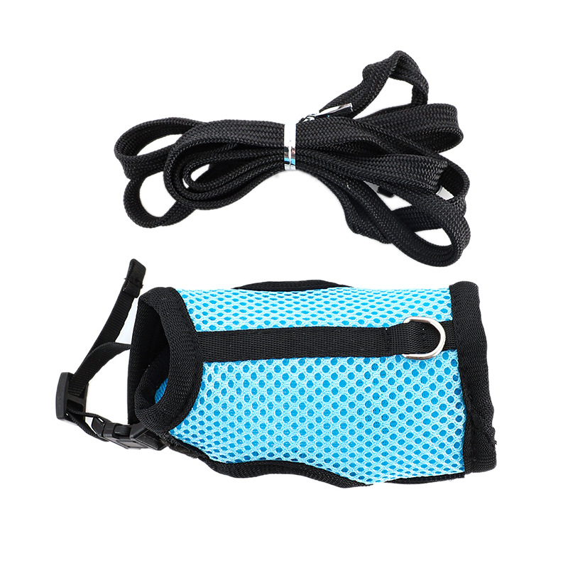 Mutil-Colors Breathable Stylish Vest Small Pet Carrier Bag Adjustable Soft Harness And Elastic Leash Set For Rabbits