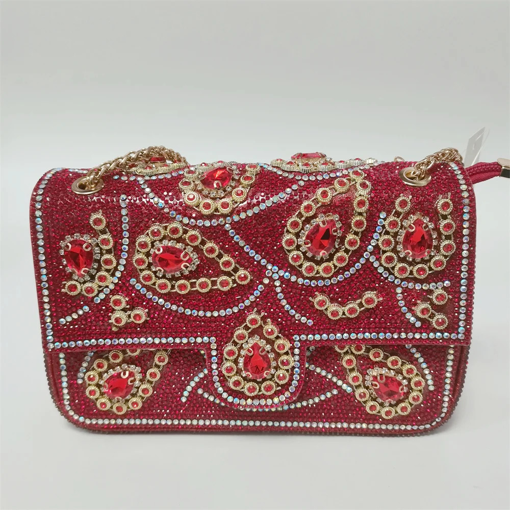 2024 Latest High Quality Womens Rhinestone Handbag High quality Lady Shoulder Bag Rhinestones Clutch Bags F302-3 R250321