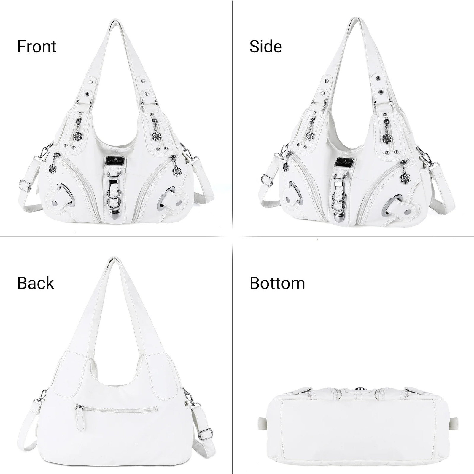 Womens handbag fashionable shoulder bag large washed leather shopping multifunctional womens homeless big wallet 250320