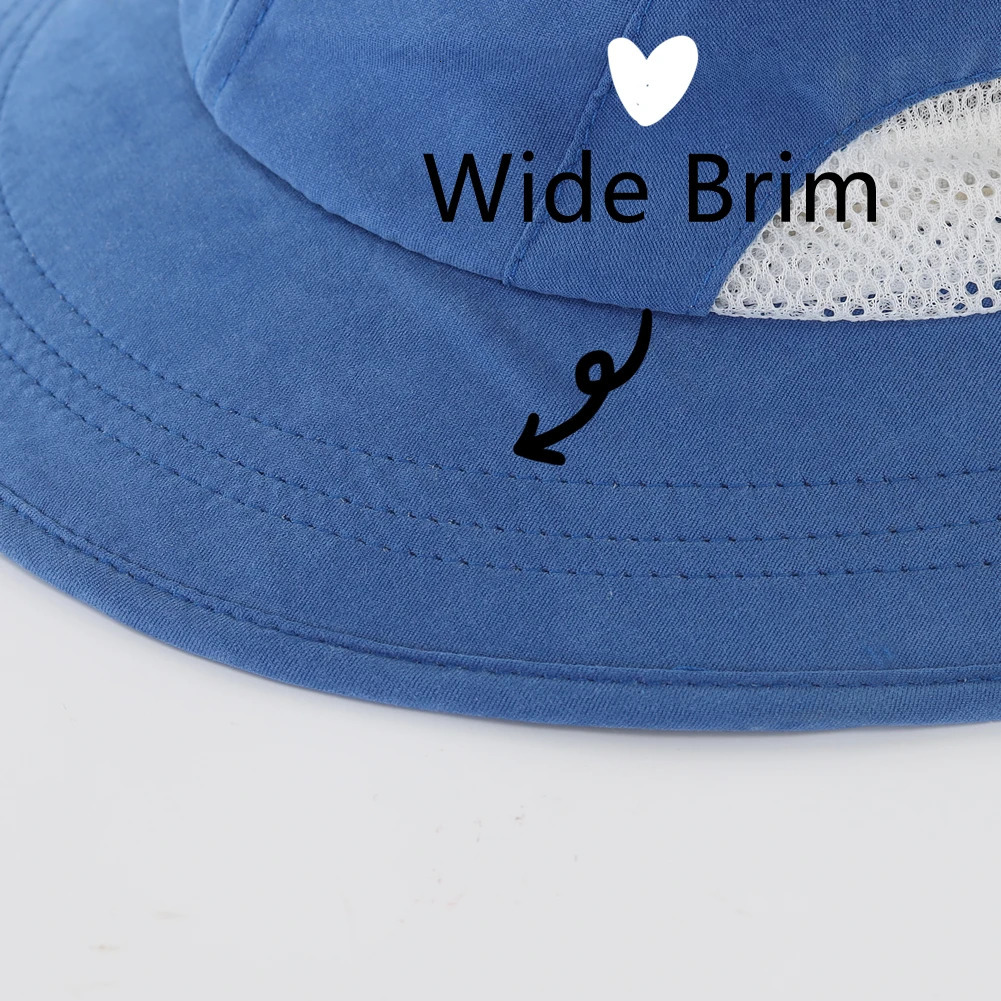 Connectyle Preschool Boys and Girls Solid Summer Sun Hat Wide Brim UV Sunscreen Adjustable Outdoor Mesh Bucket Sun Hat 250320