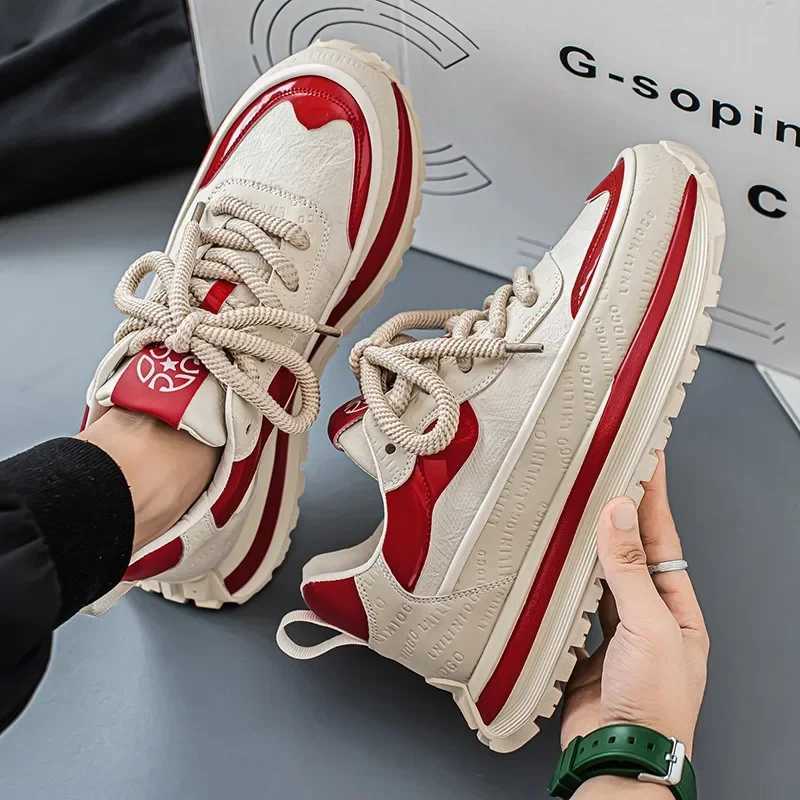 Hot Selling Mens Chunky Sneaker Fashion Non-slip Casual Sport Shoes Comfortable Lace Up Vcani Shoes Mens Slippers Y250320