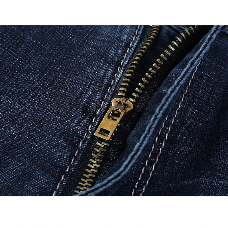 Short mens jeans branded ripped bicycle shorts denim pants elastic deep blue durable ultrathin fit Pantalon 250312