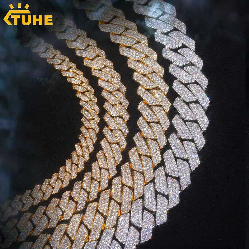 TUHE 12mm-14mm Unisex High Quality Iced Out Cuban Link Necklace copper cz Men For Men Hip Hop Jewelry