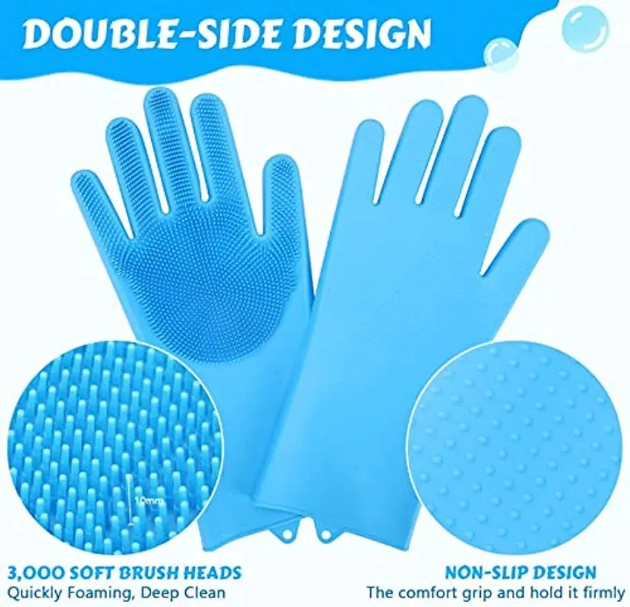 Pet Grooming Bathing Gloves Dog Cat Bathing Shampoo Scrubber Magic Massaging Cleaning Cleaner Sponge Silicon Hair