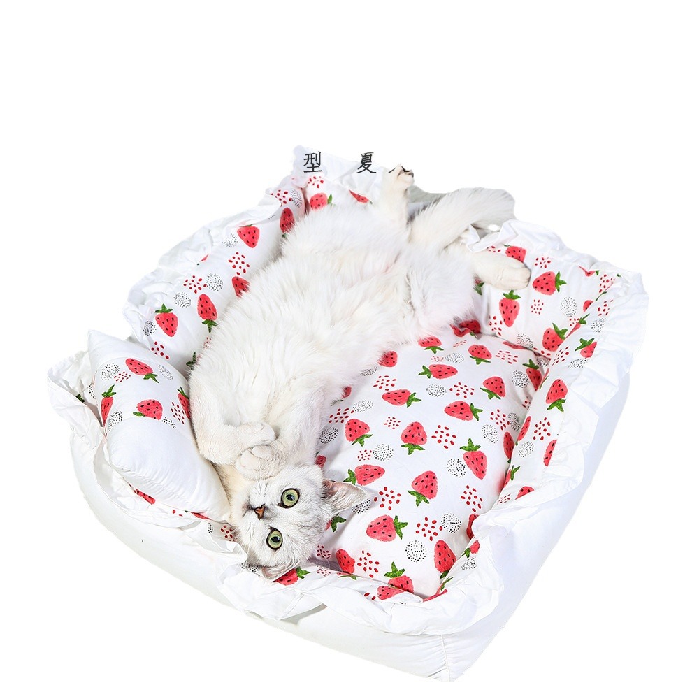 Comfortable Soft Glutinous Cat Nest Winter Thickened Filg Cotton Plush Insulation Pit Cushion Detachable and Washable Dog Bed - view 5