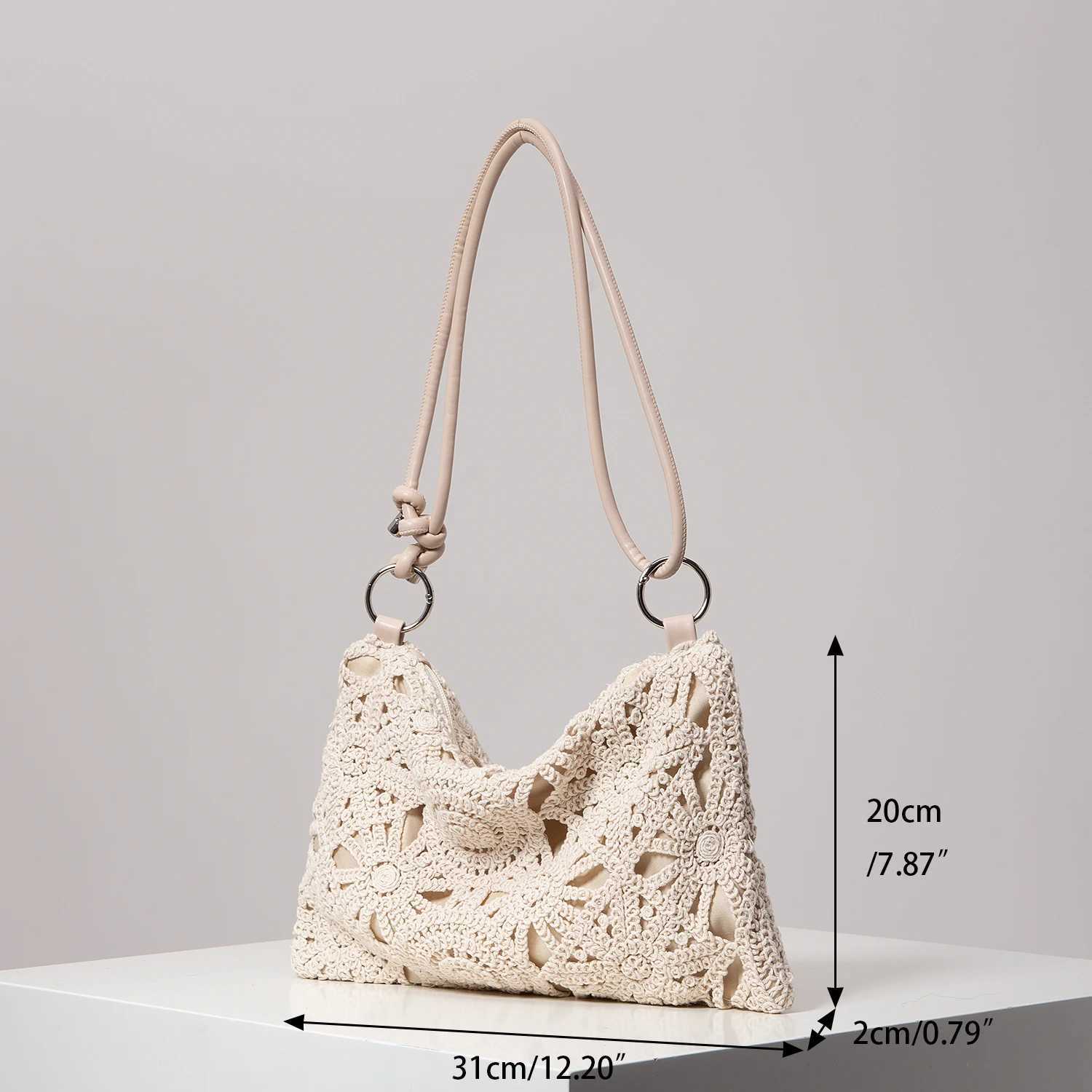 Female Hollow Knitted Shoulder Pattern Female Bohemian Beach Bag Holiday Set Ste Wallet (Random Pattern) Y250320