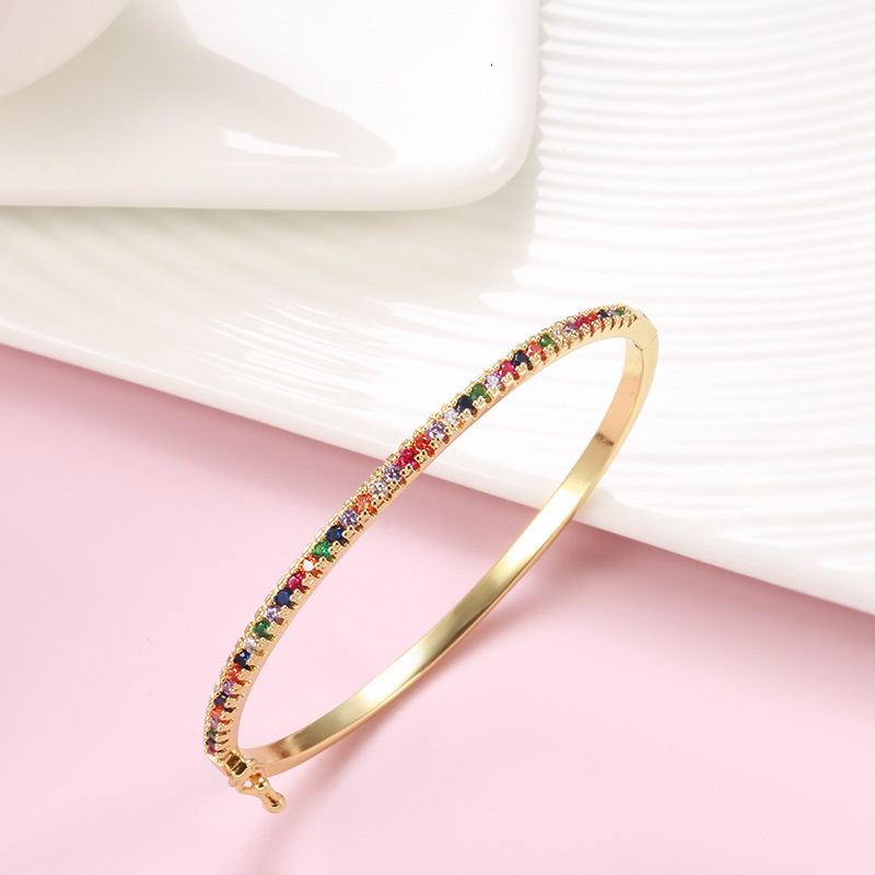 Popular simple full diamond bracelet womens fashion colorful Zircon Bracelet bracelet Jewelry