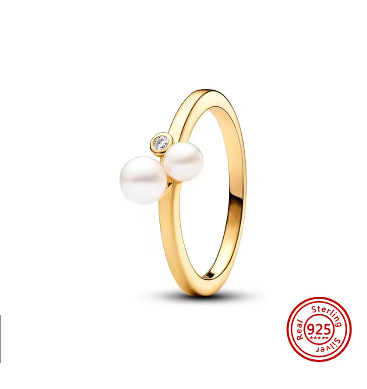 New 925 Sterling Silver Classic Pearl Star Moon Ring Sparkling Butterfly Zircon Rings For Women Jewelry Gift for Friend Fashion jewellry wholesale