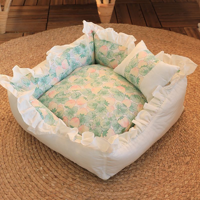 Comfortable Soft Glutinous Cat Nest Winter Thickened Filg Cotton Plush Insulation Pit Cushion Detachable and Washable Dog Bed - view 8