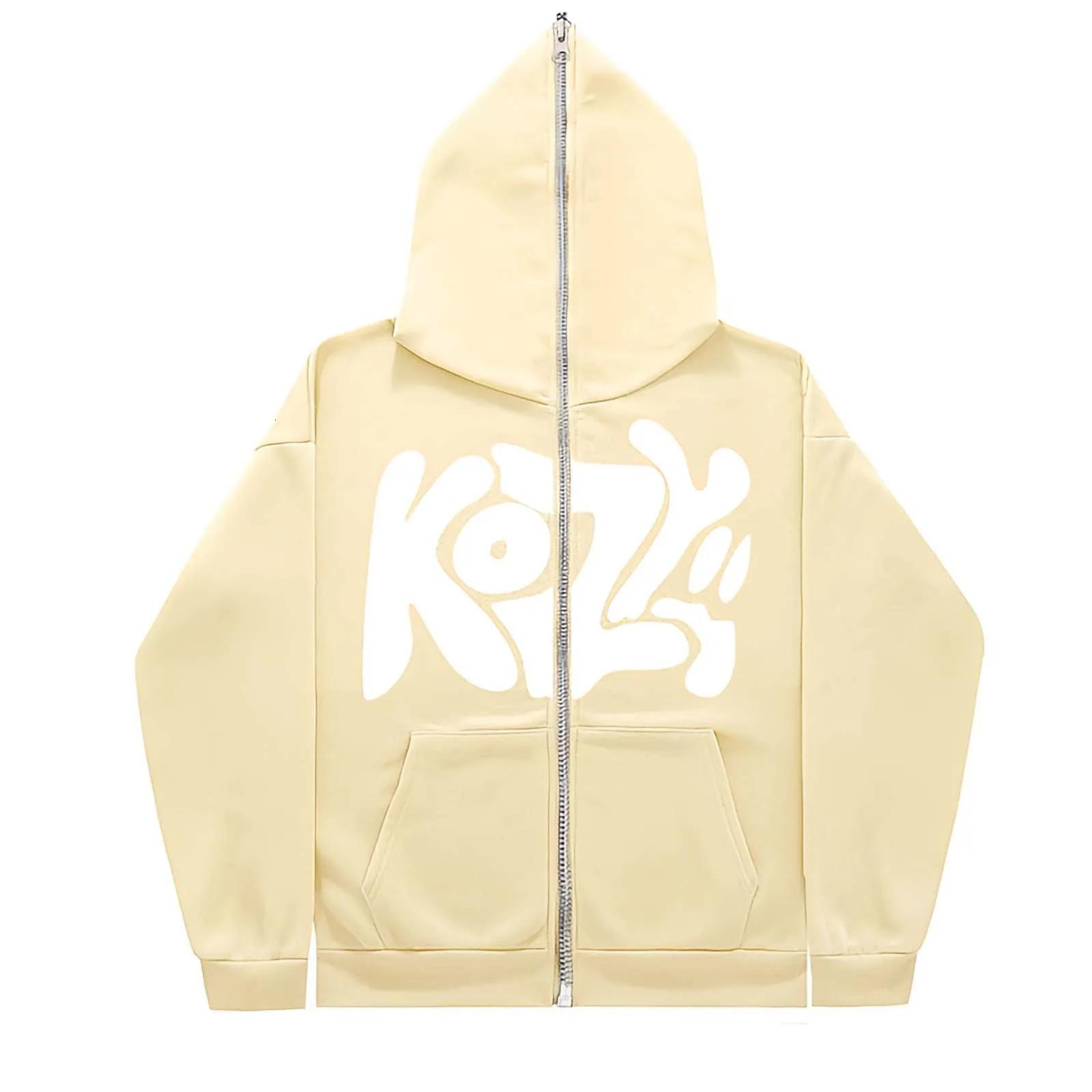 2024Unisex Hooded KOZY Printed Trendy Full Face Zipper American Retro SweatshirtLongSleeved Fashion Loose Lazy Hoodie 250110