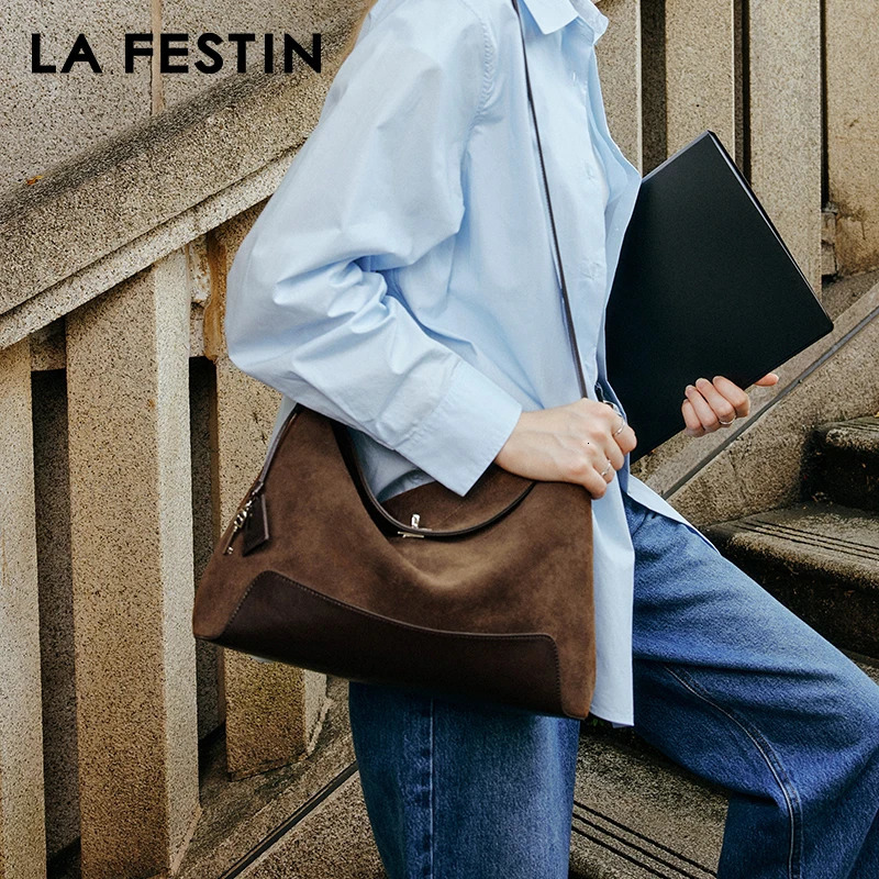 LA FESTIN original womens handbag shoulder cross body bag large capacity casual fashion 250320