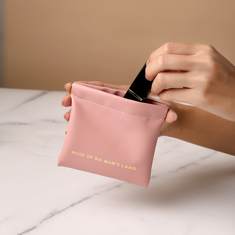 2025S Trend Designer Bullet Automatic Closing Magnetic Earphone Storage PU Coin Purse Mini Portable Lipstick And Makeup Bag