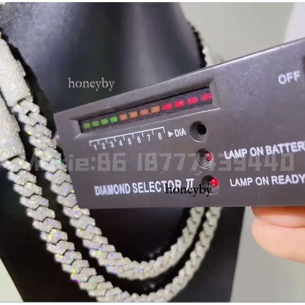 14MM wide 2 rows dia necklace designer for men high quality cuban k rock rapper hip hop gold plated stainless steel jewelry moissanite chain