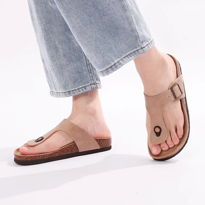 Comwarm Clogs Womens Sandals Fashion Cork Mens Flat Mule with Adjustable Buckle Outdoor Non slip Beach Slide 250321BJ - view 6