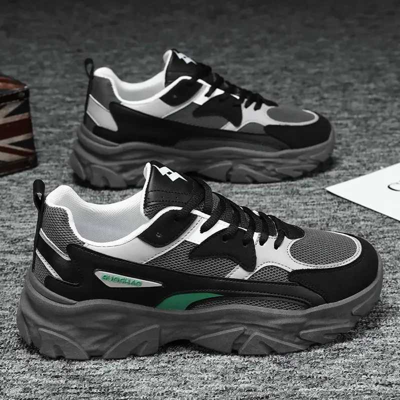 Mens shoes summer breathable thick sole running dad trendy shoes youth casual versatile sports shoes 2025 new shoes Y250320