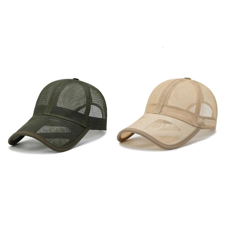 Men Women Summer Full Mesh Baseball Cap Quick Dry Cooling Sun Protection Hiking Golf Running Adjustable Hat gorras 250320