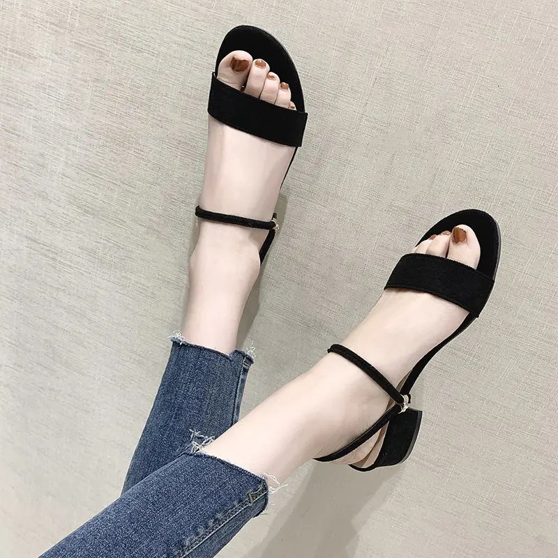 Womens Sandals Thick High Heels Sliding Summer Elegant Slippers Large Size 3442 Fashion Women 250321BJ - view 5