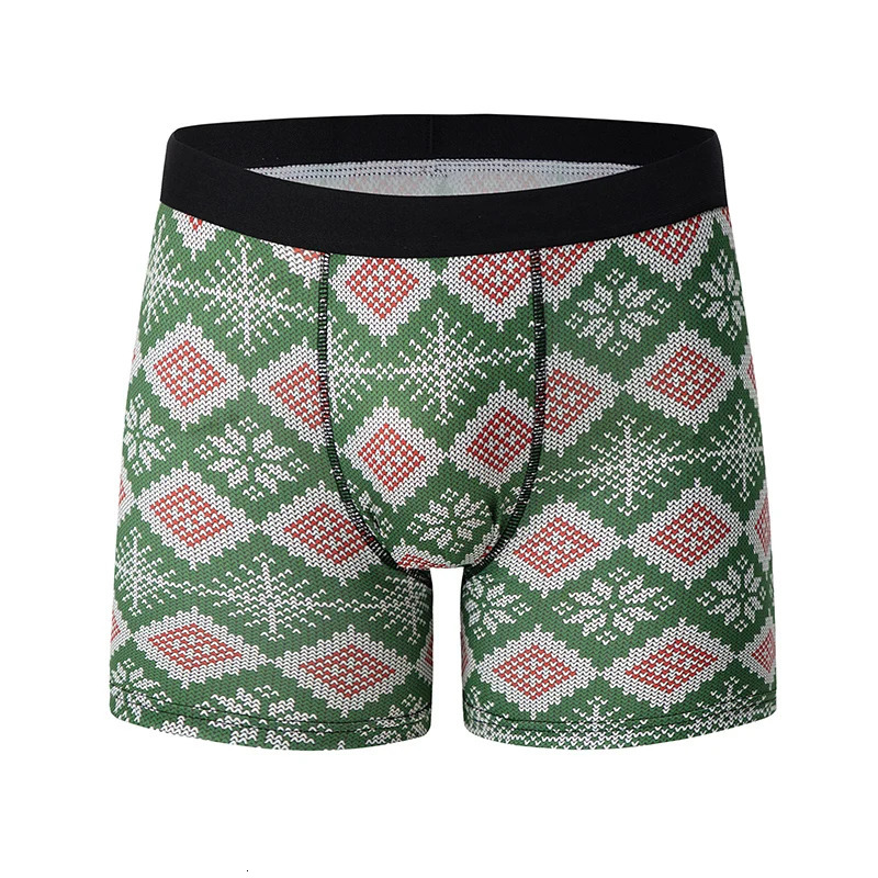 6Pack mens fashion print sports long boxer briefs comfortable and breathable stretch shorts plus size beach underwear for teen 250320