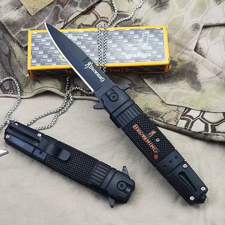 ABS handle stainless steel outdoor self-defense folding knife Sharp and durable tactical protection blade High hardness window breaking knife