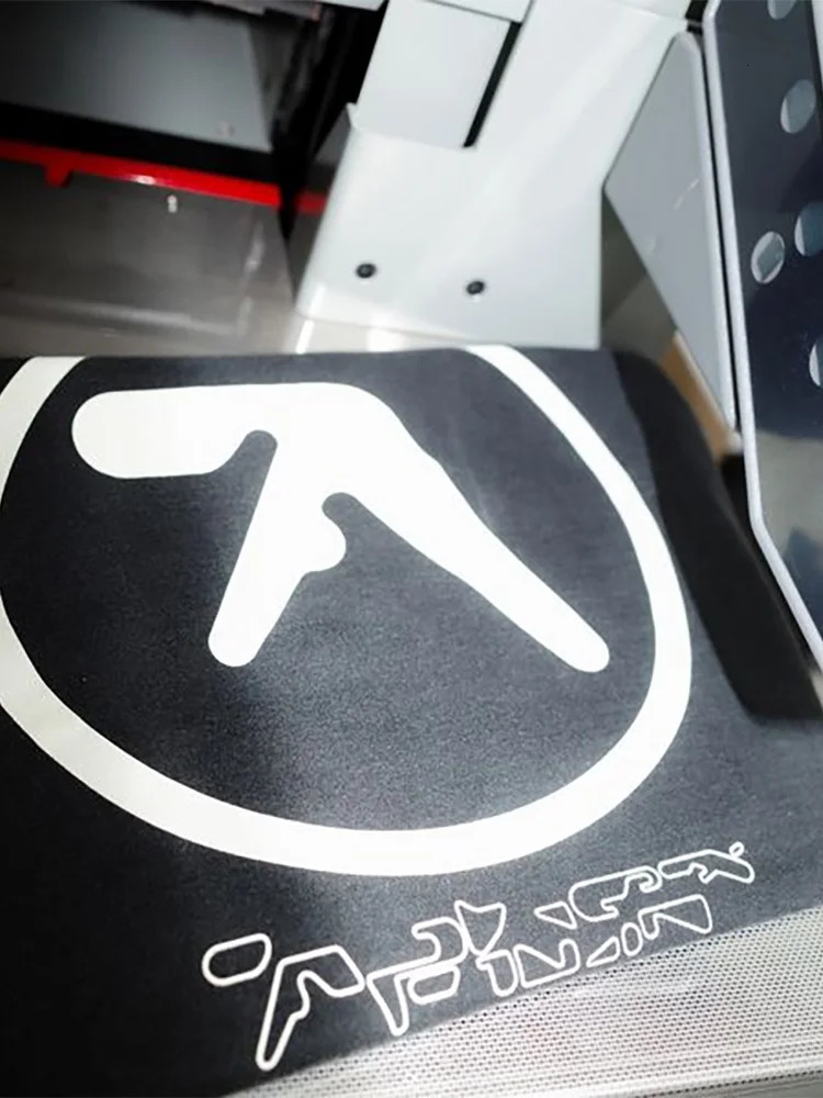 Men T-Shirt Aphex Twin Washed Black Print Cotton Graphic Oversized Korean Fashion Short Sleeve Tops Tees Y2k Streetwear Clothing 250320