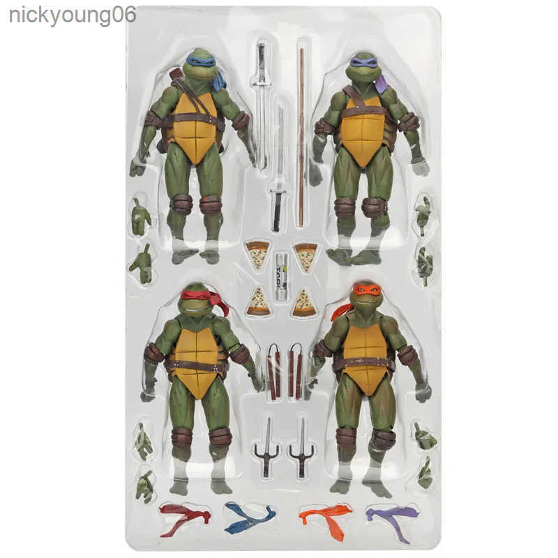 Action Toy Figures 4pcs/ Tmnt 1990 Action Character Movie Toy Doll Model Animated Children6341 Y250328tgeeTGEE