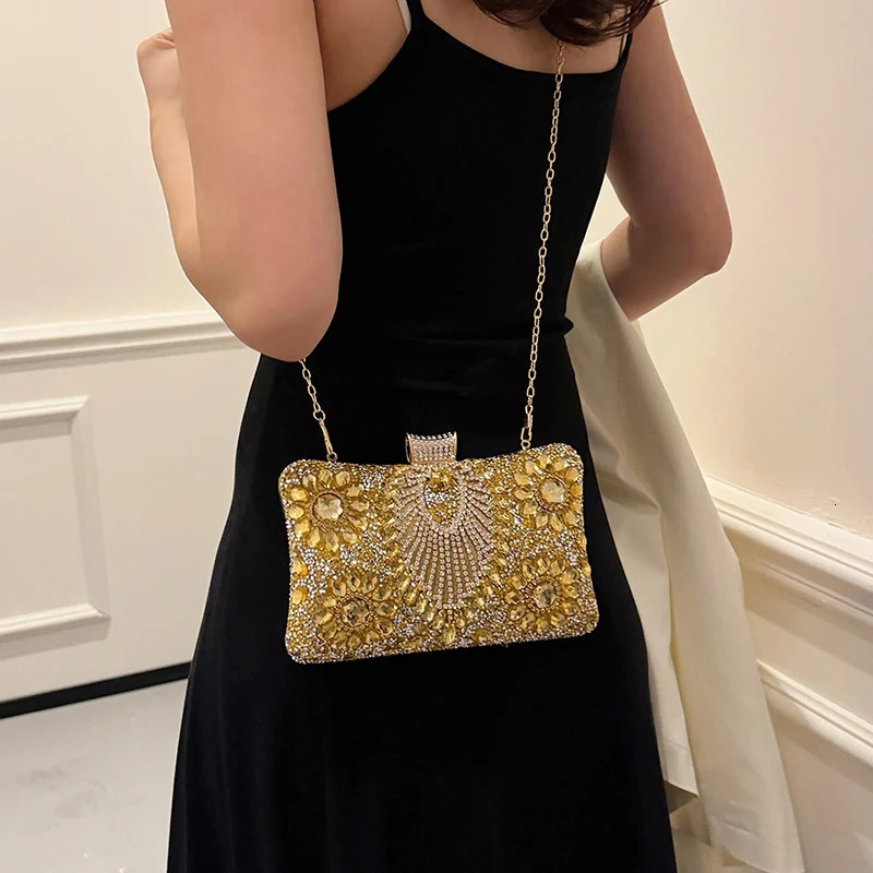 ious and sparkling Rheinstone evening clutch bag suitable for womens wedding parties dinner gemstone cross body ner handbag 250326