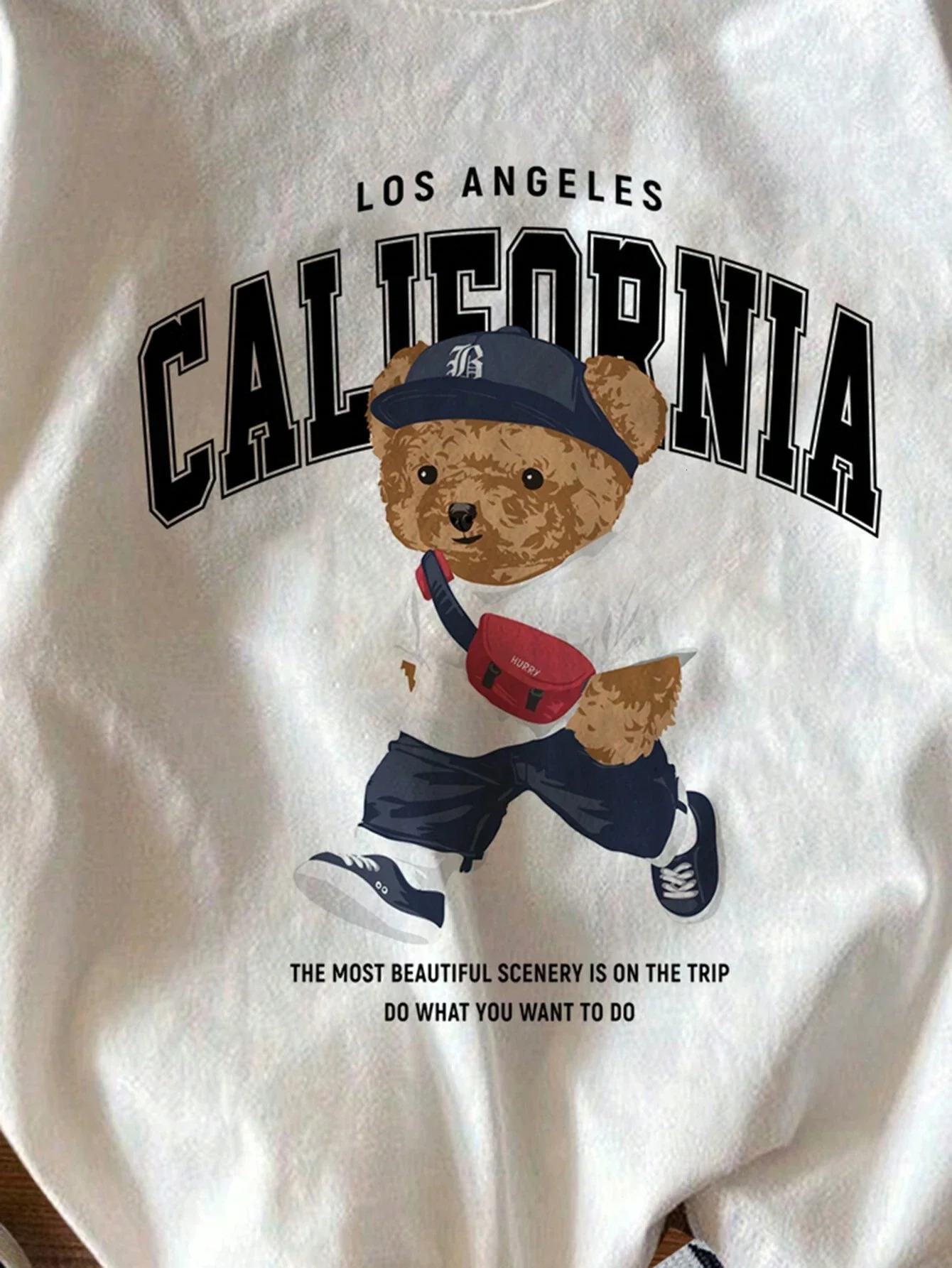 California Bear Mens Cotton Tshirt Fashion Large Rap Top Casual Short Sleeve Street Clothing Classic Arrival 250312