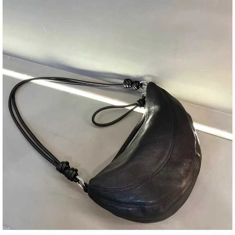 IELGY high-end casual multi shoulder cross body soft leather cream bottom bag Y250320